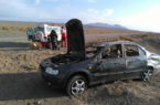 مصدوم شدن ۵ نفر در تصادف جاده توسکستان